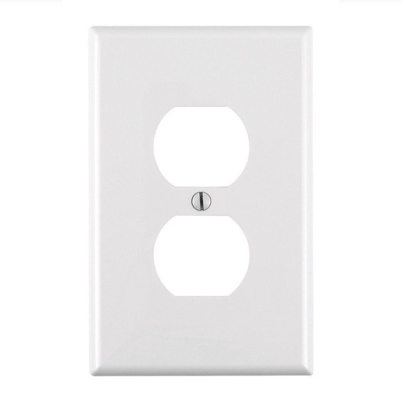 Leviton 1-Gang Duplex Outlet Wall Plate Cover, White - Picture 7 of 14